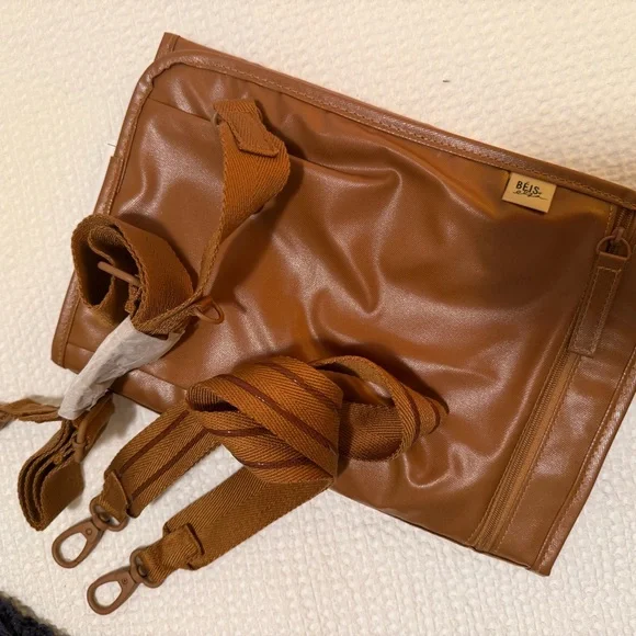 BEIS Tan Leopard Print Tote Bag/Diaper Bag - Picture 4 of 5